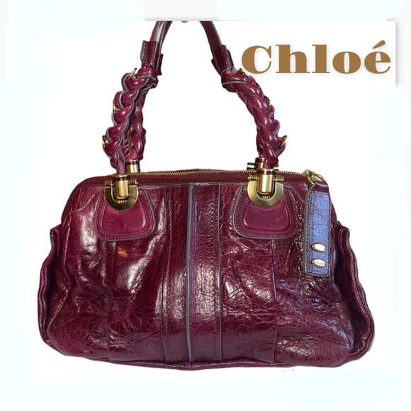 Chloe Handbags - Chloé leather shoulder bag. Purple leather